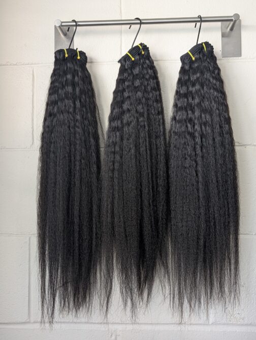 HBM Single Drawn Kinky Straight Bundles